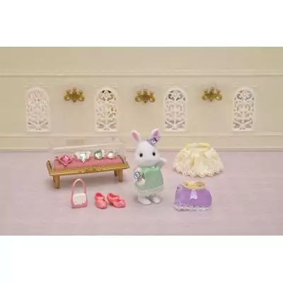 Sylvanian Families La valisette de mode et grande sœur Lapin neige
