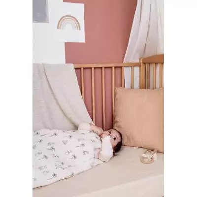 Douillette naissance - CANDIDE - 70 cm - 3/9 mois - Blanc imprimé lange tigre