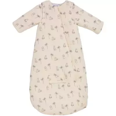 Douillette nomade - CANDIDE - 90 cm - 9/24 mois - Manches amovibles - Blanc imprimé lange tigre
