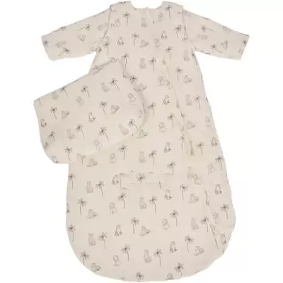 Douillette nomade - CANDIDE - 90 cm - 9/24 mois - Manches amovibles - Blanc imprimé lange tigre