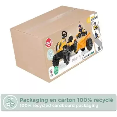 Tracteur a pédales Mighty Builder - FALK - Avec remorque - 100% Fabriqué en France - Au moins 50% de plastique recyclé - Des Tracteur a pédales Mighty Builder - FALK - Avec remorque - 100% Fabriqué en France - Au moins 50% de plastique recyclé - Des