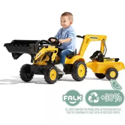 Tractopelle a pédales Komatsu - FALK - Pelle frontale & Excavatrice - 100% Fabriqué en France - 30% de plastique recyclé - De Tractopelle a pédales Komatsu - FALK - Pelle frontale & Excavatrice - 100% Fabriqué en France - 30% de plastique recyclé - De