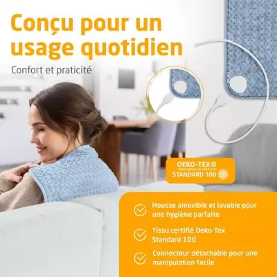 Coussin chauffant ultra doux - MEDISANA - HP 515 - 100 W - 4 réglages - Bleu