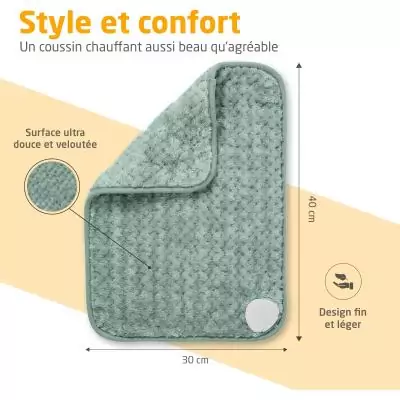 Coussin chauffant ultra doux - MEDISANA - HP 517 - 100 W - 4 réglages - Vert