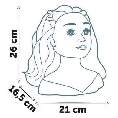 Smoby - Tete a coiffer blonde - Facile a coiffer - 19 accessoires réalistes - Levres thermosensibles - Trappe de rangement