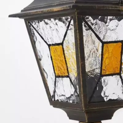 Borne extérieure JANEL - BRILLIANT - noir doré - métal/verre - E27 max 60W - IP44