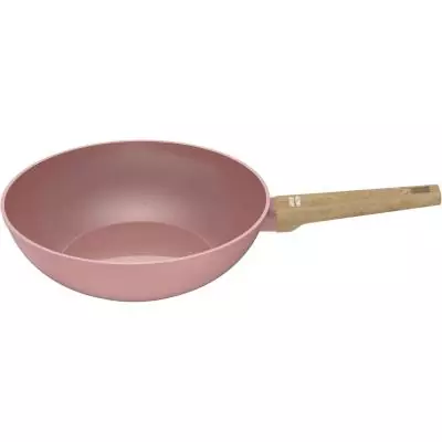 Wok - Tous feux dont induction - ARTHUR MARTIN - AM4944 - Revetement céramique - Ø 28 cm - Rose