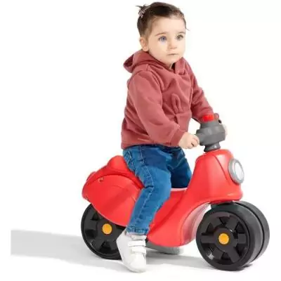 Scooter Strada - FALK - Guidon directionnel avec klaxon - Larges roues sécurisantes - Rouge - 100% Fabriqué en France - Des 12