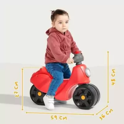 Scooter Strada - FALK - Guidon directionnel avec klaxon - Larges roues sécurisantes - Rouge - 100% Fabriqué en France - Des 12