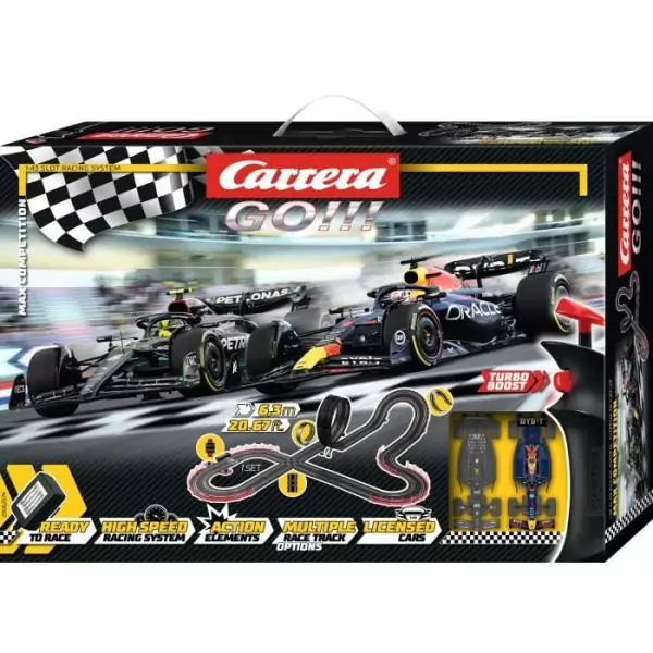 Circuit de course Max Competition, Longueur 6,3 m, Echelle des voitures 1/43, Carrera GO, Des 6 ans
