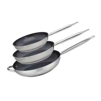 Set de 3 poeles a induction - ELO - Professional - Inox 18/10 ELODUR - Ø 24-28 et 32 cm