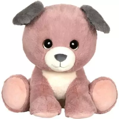 Peluche Puppy Eyes Pets - GIPSY TOYS - Chien rose et gris - 22 CM
