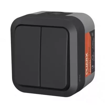 Double interrupteur - QUARX - Aqua Pro - Extérieur, 250V, 10A, connexion rapide