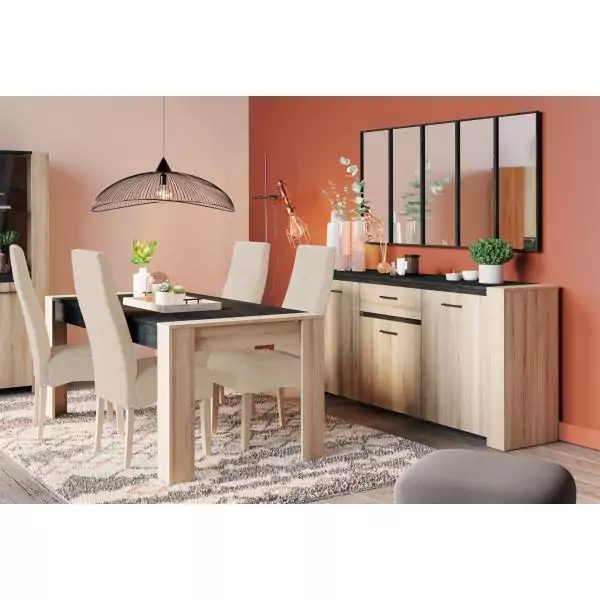 Ensemble table et buffet - SHEFFIELD - Chene Kronberg / Sidewalk - DEMEYERE