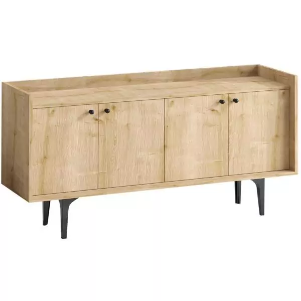 Buffet - NAVI - 4 portes - 150 x 80 x 40 cm - Chene Saphir