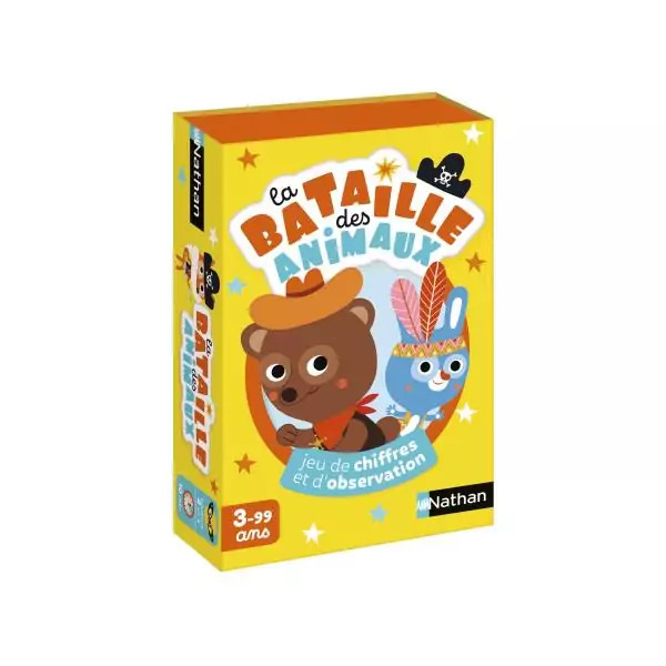 Jeu de Cartes - NATHAN - La Bataille des Animaux - Animaux rigolos - 3 ans et plus