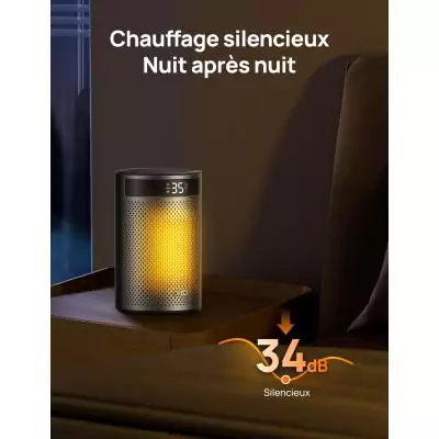 Chauffage d'appoint - Hyper-céramique - 1500 W - Dreo - Atom 416 - Colonne - Noir