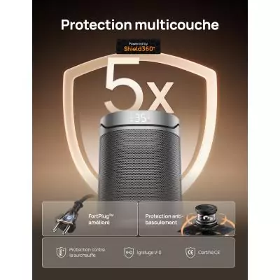 Chauffage d'appoint - Hyper-céramique - 1500 W - Dreo - Heater 318 - Colonne - Noir