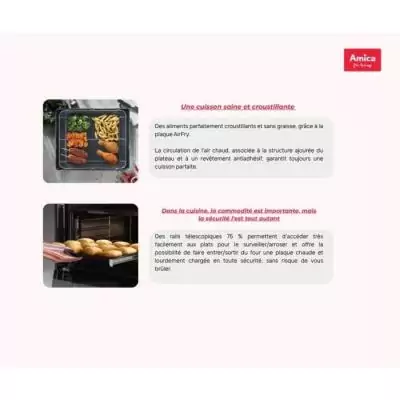 Cuisiniere vitrocéramique - AMICA - ACV6003RN - 4 feux - 1500 W - 60 cm - Noir