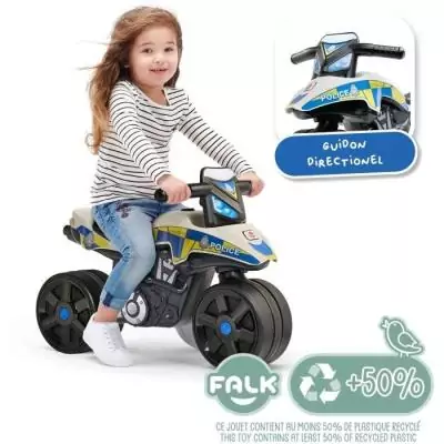 Draisienne Moto Police - FALK - Larges roues et Guidon directionnel - Fabriqué en France - 40% de plastique recyclé - Des 2 an Draisienne Moto Police - FALK - Larges roues et Guidon directionnel - Fabriqué en France - 40% de plastique recyclé - Des 2 an