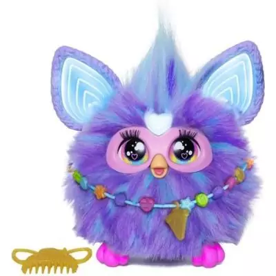 Furby violet, 15 accessoires, peluche interactive pour filles et garçons, animatronique activé par la voix, a partir de 6 an