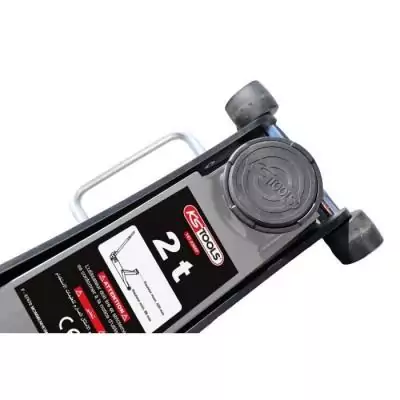 Cric hydraulique - KS TOOLS - 161.0365F - Cric 2 tonnes - Leve voiture compact en aluminium/acier - Cric rouleur