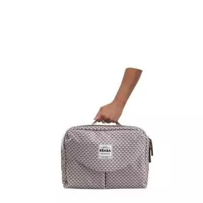 BEABA, Sac a langer Genéve II, Modulable, Grande contenance, Rangements multiples, Pochette avant amovible, Gris