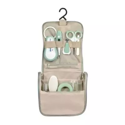 BEABA, Trousse de toilette bébé, nomade, 9 accessoires, vert sauge BEABA, Trousse de toilette bébé, nomade, 9 accessoires, vert sauge