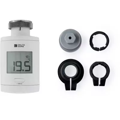Tete Thermostatique TRV 1.0 et adaptateurs - Delta Dore - TRV 1.0 Adapt - Chauffage connecté - Programmation - Contrôle vocal