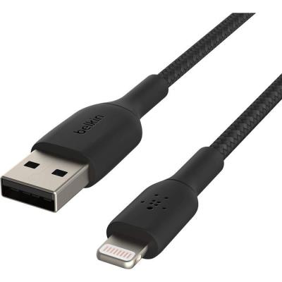 Câble tressé - BELKIN - Lightning vers USB-A - 2 m - Noir