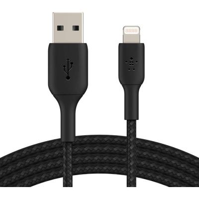 Câble tressé - BELKIN - Lightning vers USB-A - 2 m - Noir