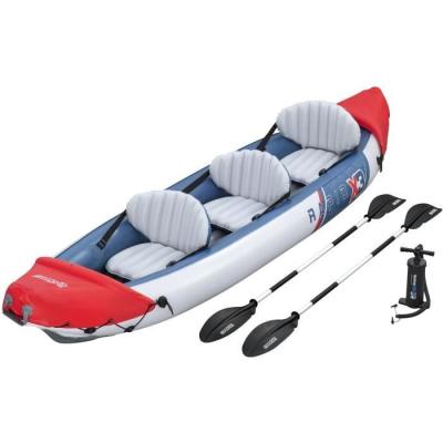 Kayak gonflable - BESTWAY - 65132 - Rapide X3 Hydro-Force™ - 381 x 100 cm, 3 places, 250 kg max, 2 pagaies, pompe