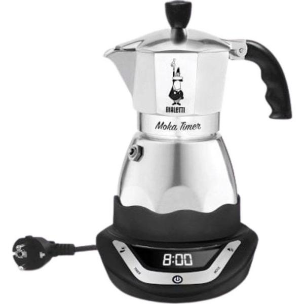 Cafetiere italienne électrique - BIALETTI - MOKA TIMER - 6 tasses - 300 ml - Inox