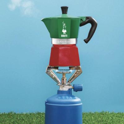 Cafetiere italienne - BIALETTI - Moka Express Italia - Tous feux sauf induction - 6 tasses - 300 ml - Vert / Rouge