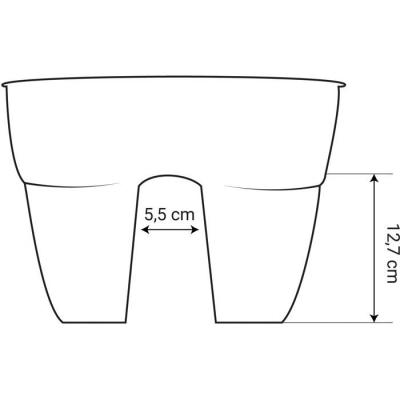 Jardiniere Cavaliere - EDA - Osaka - 19,5 L - Pour Balcons et Rambardes - 56 x 30,1 x H. 20,6 cm - Orange Terre Battue