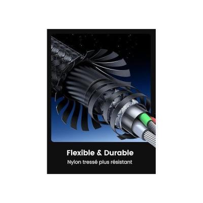 Câble USB-C - UGREEN - Câble data 1 m - 60W - Nylon - PD - Noir