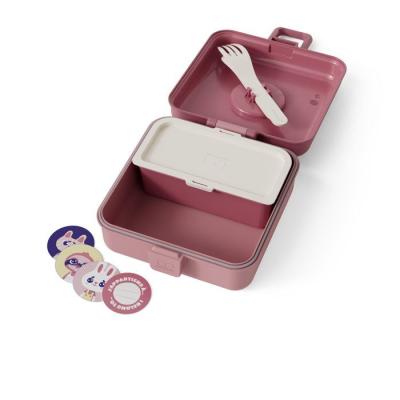 Boite a Sandwich Enfant - MONBENTO - Couverts inclus - Sans BPA - Snacky Rose Blush