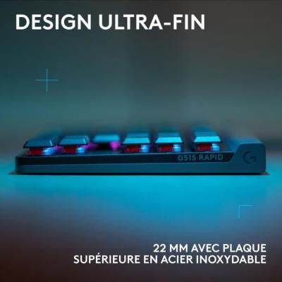 Clavier gamer - Filaire - Logitech G - G515 Rapid TKL - Noir