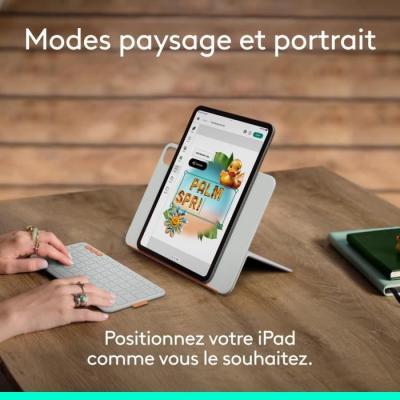 Etui clavier - Logitech - Flip Folio - Pour iPad et iPad Air 11 pouces (M4 et M5) (M2 et M3) (5e génération - 2024) - Graispâ
