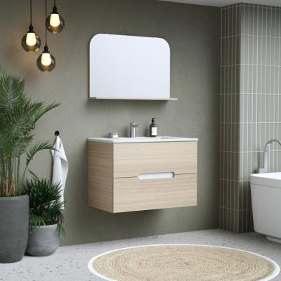 Ensemble meuble de salle de bain - Vasque - Bois - L80 x P45 x H55 cm - Miroir - PILL