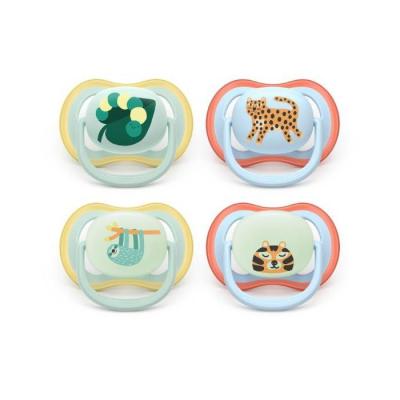 Lot de 4 sucettes ultra air - PHILIPS AVENT - SCF087/22 - Jour et nuit - Sans BPA - Jaune / Orange