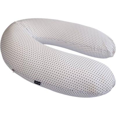 Coussin de maternité - CANDIDE - Jersey imprimé étoiles - Blanc / Bleu marine