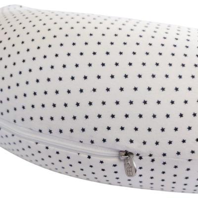 Coussin de maternité - CANDIDE - Jersey imprimé étoiles - Blanc / Bleu marine