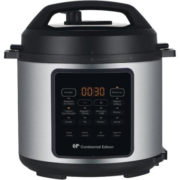 Multicuiseur Autocuisuer sous pression - CONTINENTAL EDISON - CEMCSP10006L - 6 L - 1000 W - Noir et inox