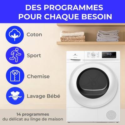 Seche-linge pompe a chaleur - CONTINENTAL EDISON - CESL7PCWE - 7 kg - 60 cm - Classe E - Blanc