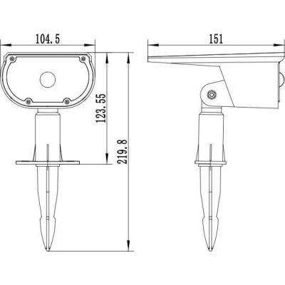 Spot solaire a planter - GALIX - G2603 - 300 Lumens Double éclairage (option Applique) - Détecteur de présence