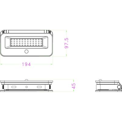 Spot solaire mural - GALIX - G2610 - Tres éclairant - Détecteur de présence - 1200 Lumens