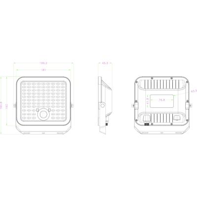 Projecteur LED solaire - GALIX - G2612 - 2000 Lumens - Détecteur de présence et panneau déporté Projecteur LED solaire - GALIX - G2612 - 2000 Lumens - Détecteur de présence et panneau déporté