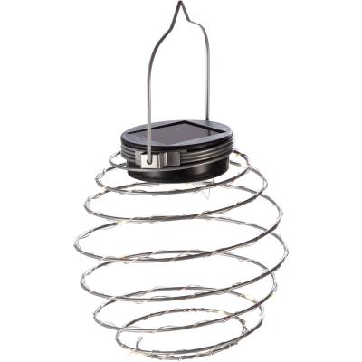 Lot de 2 suspensions spirale solaire - GALIX - G2619 - Hauteur 18,2 cm - Diametre 12 cm - 16 Micro LED - Multicolore - 3 Lumens