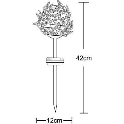 Décoration lumineuse solaire Nuée de Papillons - GALIX - G2623 - Métal - Hauteur 42 cm - 24 Micro LED - Blanc chaud - 3 Lumen